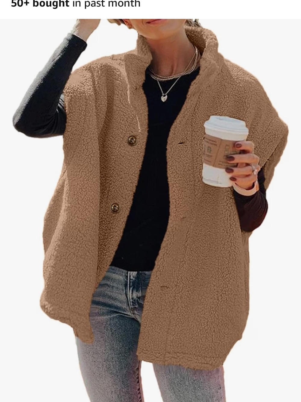 Hongqizo Oversized Sherpa Fleece Vest Brown L NWOT